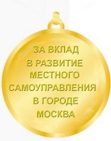Изображение награды : медаль "За вклад в развитие местного самоуправления"